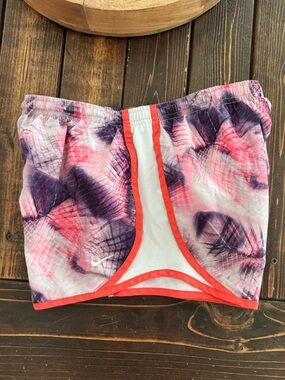 Nike Girls' Purple & Pink Tie-Dye Athletic Shorts
